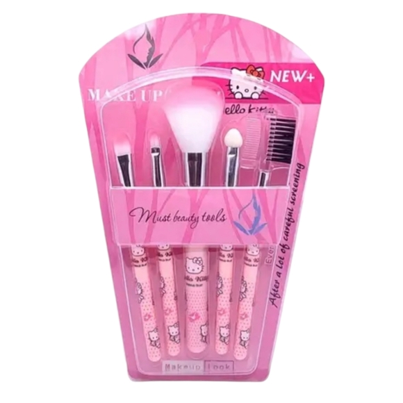 HELLO KITTY Limited Edition 5pc Vegan Makeup Brushes W/Hello Kitty Headband - Picture 7 of 9